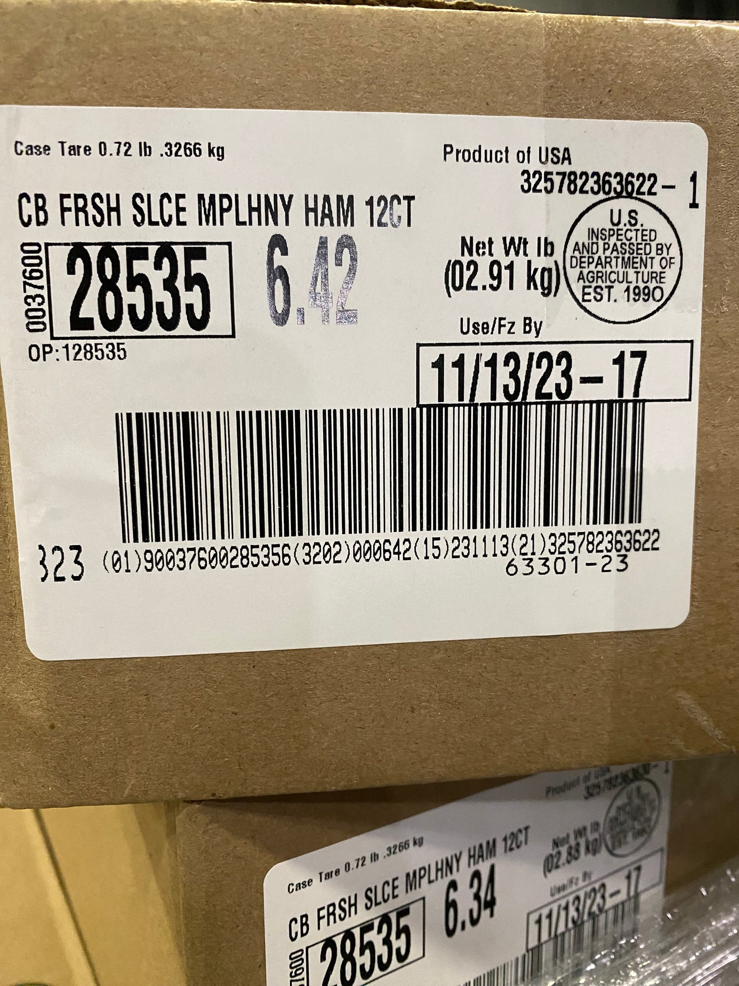 Hormel Sliced Maple Honey Ham 1 oz