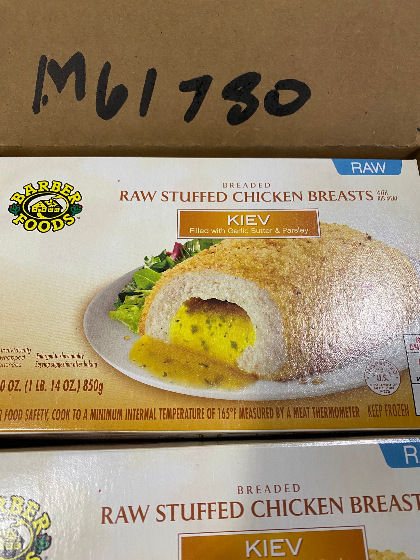 Barber Foods RTC Breaded 5 oz. Chicken Kiev - 4 Cartons of 6