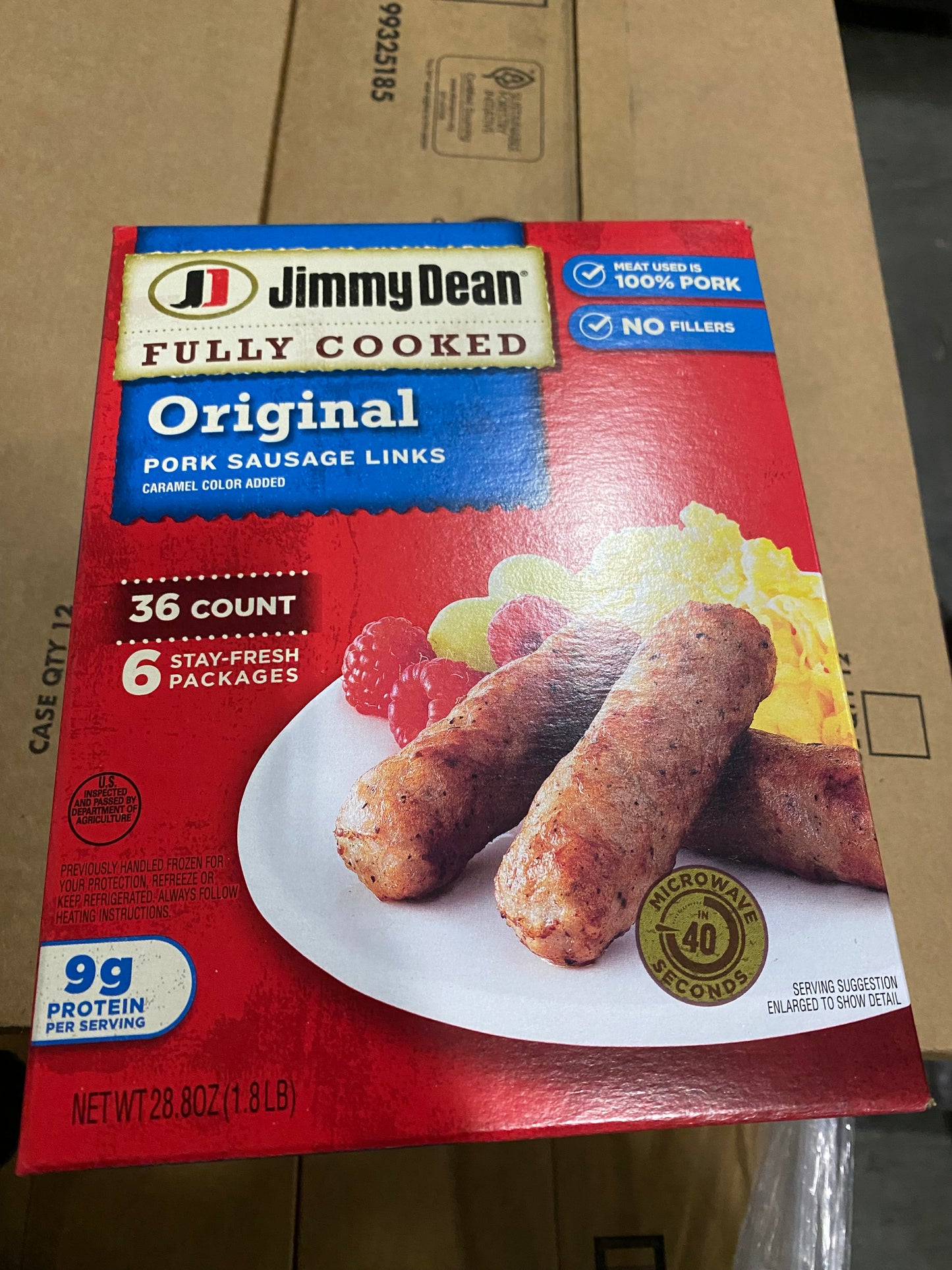 Jimmy Dean Fully Cooked Pork Sausage Links 36 ct